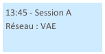 13:45 - Session A
Réseau : VAE
