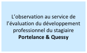 L’observation au service de l’évaluation du développement professionnel du stagiaire
Portelance & Quessy
